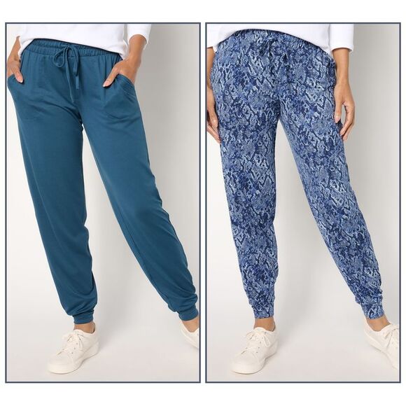 Anybody Pants - Anybody Women's Plus Sz Pants 4X Lounge Lush Jersey Joggers Blue A517348